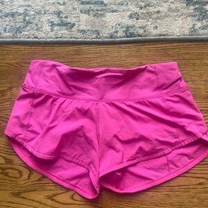 Lululemon SONIC PINK speed up shorts